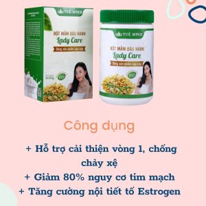 Mầm đậu nành nguyên xơ Tuệ Minh nguyên chất an toàn cho sức khỏe hộp 500gr