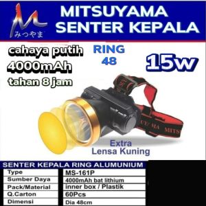 SENTER KEPALA LED RECHARGER 15W MITSUYAMA