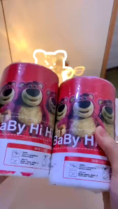 Túi Rác Gấu Dâu 44x55cm Dây Rút Chống Bẩn Tay Cuộn 100 Cái Siêu Dai Tự Phân Hủy Tiện Lợi