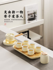 Modern Minimalist Ceramic Tea Set High Aesthetic Ladies Gongfu Tea Ceremony Afternoon Tea Brewing Pot Whole Set Luxury Tea Cup Set
