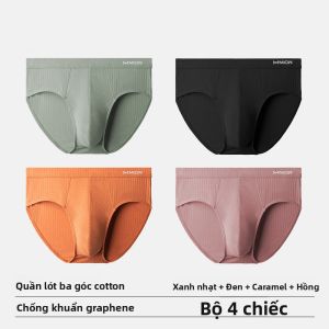 Quần lót nam MiiOW làm bằng vải cotton kiểu tam giác mỏng thoáng khí kháng khuẩn