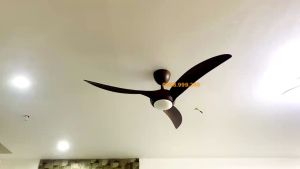 Quạt trần đèn 3 cánh trang trí phòng khách kiểu dáng độc lạ điều khiển từ xa 6 cấp độ gió cực mát xoay đảo chiều hút ẩm