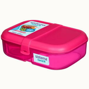 Sistema | Flip Top Sandwich Separating Bento Box With Sauce Container 1.1L