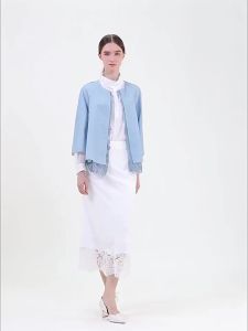 Ladies Embroidered Short Jacket Cotton Organza