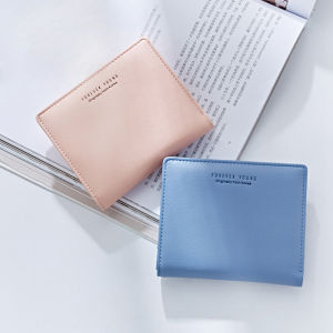 Fashionable Ultra-Thin Short Wallet for Women New Design Two-Fold Coin Purse Simple Japanese Style Compact Money Holder