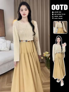 French Style Tea Break Strap Dress Womens New Spring High End Elegant Beach Vacation Long Dress Small Size Sweet Japanese Style