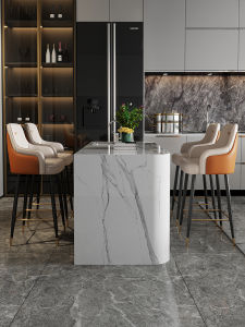 Scandinavian Bar Stool Accessible Luxury Modern Minimalist High Leg Chair Bentley Bar Chair Iron High Stool Backrest Stainless Steel