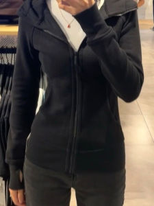 SUHUIQIAN | Slimming Waist Hoodie Jacket Red Womens Yoga Sportswear