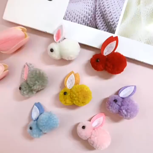【1-3 Days Delivery】10PCS-3D Cute Rabbit Animal Cartoon Hair Rope Hairpin Hairpin Hair Clips Rubber for Girls H005