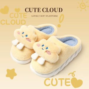 Dép Bông Mềm Mại Cho Nữ Mùa Đông 2025 Dép Bông Lông Cừu Dễ Thương Chống Trượt Trong Nhà Dép Bông Cho Bà Bầu Dmpd