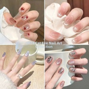 Handmade Cat Eye Ballet Style Short Square Nail Art Stickers High Beauty Wearable False Nails Premium Quality Nail Patches