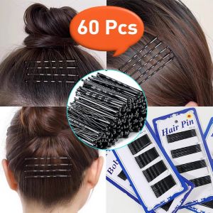 60Pieces Simple Black Small Hairpins Invisible Hair Pin Bangs Side Clip Hair Accessories for Women‘s