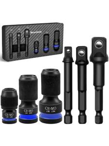 NiuXiang | CR-MO Quick-Release Socket Adapter Set Hexagonal Handle Converter Impact Stage Drill Bit Holder for Impact Wrenches