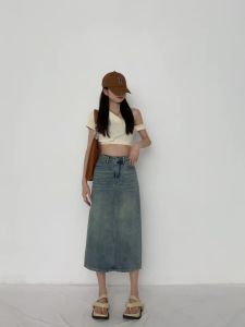 Best-selling Korean version denim skirt Hot slimming denim dress Simple style
