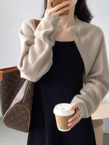 PEIXI | French Style Short Knit Cardigan Autumn Batwing Sweater