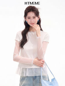 HTMEME | Áo Thun Mỏng Patchwork Mesh