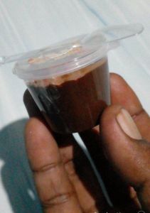 SELAI CUP coklat+seres enak cup siap jual harga untuk 10 pcs botol 25ml + sendok kecil