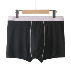 Mens Sporty Boxer Briefs Large Size Comfortable Waist Youth Cotton Underwear Loose Fit Trendy Solid Color Inner Shorts