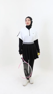 HITJAB - Rok Legging Compressed Waist Band Side Pocket Untuk Bola Tennis Padel Balls 9-0297