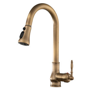 JUNSHEN | Vintage Copper Pull Down Kitchen Faucet