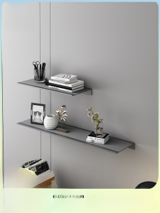 Aluminum Alloy Shelf Storage Rack Wall Hanging L-Shaped Metal in-Line Shelf Background Wall Storage Rack Wall Surface Display Rack