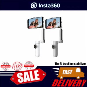 Insta360 Flow AI Tracking SmartPhone Gimbal Stabilizer All-Day Battery Life 3-Axis Stabilization SmartWheel & Intuitive Control Built-In Selfie Stick & Tripod Deep Track 3.0 1-Step Rapid Deploy Foldable & Portable