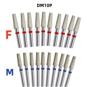 Bộ 10 Mũi Khoan Móng Kim Cương Bằng Thép Không Gỉ Dụng Cụ Cắt Tỉa Móng Điện Dụng Cụ Loại Bỏ Da Thừa 3/32 Inch