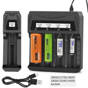 Intelligent LCD Battery USB Charger 1/2/4 Slots For 18650 4.2V Rechargeable Lithium Battery For 1.2V NI-MH AA / AAA Battery