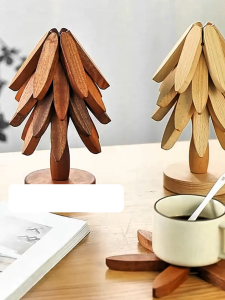 Nuvia Creative Tree-Shaped Wooden Heat Insulation Mat Dining Table Placemat Pot Holder