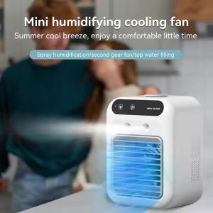 Máy Thổi Khí Lạnh Mini Máy Tạo Độ Ẩm Và Làm Mát Văn Phòng Di Động Quạt Nhỏ Không Cánh Có Chức Năng Phun Pin Lithium 1800mAh Có Thể Sạc Lại