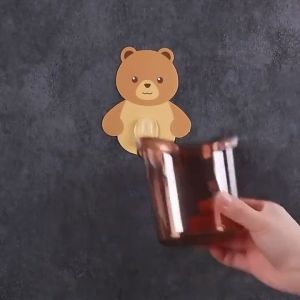 เครื่องสำอางที่วางแปรงสีฟันติดผนัง สีฟันแปรง บ้านที่ใส่แปรงสีฟัน โดดเด่น บ้านที่วางยาสีฟัน อุปกรณ์สีฟัน รูปหมีน้อย บ้านที่เป็นชั้นวางในห้องน้ำติดผนัง