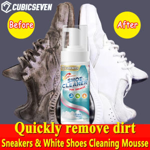 Cubicseven 150ML Shoe Whitener Whiten Refreshed Polish White Shoe Clearning Foam White Shoes Cleaner Cleaning Tool Sneakers Care Suede & Suede Upper Cleaning Mousse Mesh Shoe Upper Cleaning Mousse Leather Upper Cleaning Mousse