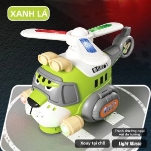 Đồ Chơi Máy Bay Trực Thăng Điện Tử Có Nhạc & Đèn Xoay 360 Độ Tránh Vật Cản Thiết Kế Hình Hổ Hoạt Hình Quà Tặng Cho Trẻ Em