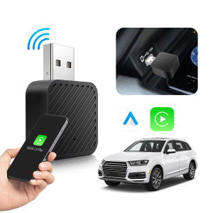 Wireless CarPlay Android Auto Adapter 2 in 1 Smart Dongle for Almost All Kinds of Factory Wired Car Plug and Play