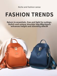 Fashionable Oxford Cloth Dual Shoulder Bag Womens Casual Travel Canvas Mini Backpack New Style Korean Version All-Match Leisure