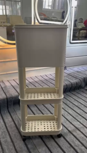 kitchen trash can mobile kitchen Storage Rack no need to bend over trash can