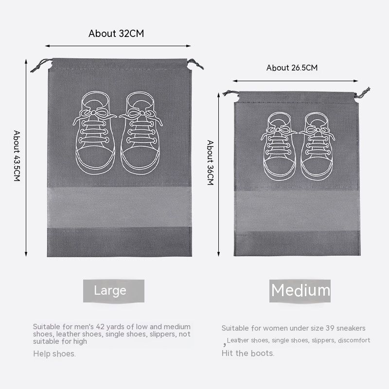 2Pcs Non-Woven Shoe Storage Bags, Dustproof Bundle Pockets For Home & Travel
_voghion.com