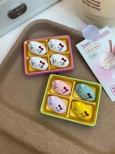 Sanrio | KT Cat Dumpling Fridge Magnets Kitty Miniature JP Anime Kuromi Cartoon Food Simulation Toys Kawaii 3D Home Decoration Gift Resin