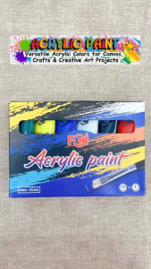 FCI Acrylic Paint in Tube With Versatile (6 Variants) Non-Toxic Rich vibrant colors with high-quality pigments easy blending for painting crafting DIY projects and school activities