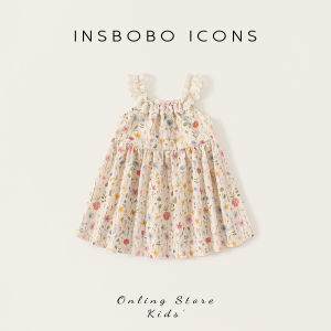 insbobo | New Summer Baby Girl Dress with Small Flowers and Suspender Design