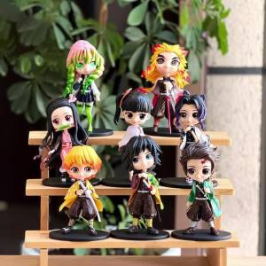Bandai | Hot Anime Demon Slayer kawaii Figure Nezuko Tanjirou Zenitsu Kyoujurou PVC Model Collectible Toys Desktop Decoration Fan Gifts