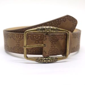 JIFANPAUL | Vintage 2000s Ethnic Style Womens Leather Belt Brown