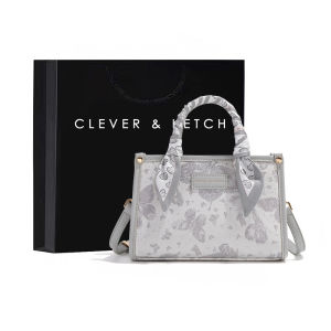 Elegant Chinese Embroidered Tote Bag Womens Fashion Trend Hardness PU Leather Small Size Zipper Closure Document Holder