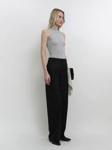 Luxe Cashmere Tencel Dropped-Shoulder High Neck Knit Vest