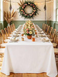 AKS | Waterproof Rustic Elegant Long Rectangular Tablecloth