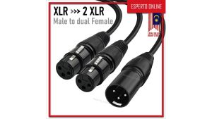 XLR Male to Dual XLR Female Cable for Mixer and Amplifier Y Signal Connections Cable