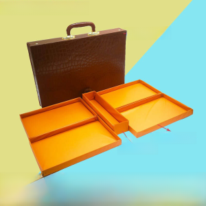 Leather Mahjong Box Taiwan Version Card Storage Case for Home Use Mahjong Game Playing Cards Organizer Box by Laishengcai