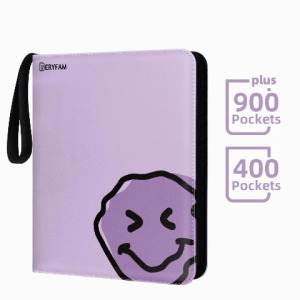 BERYFAM Binder Zipper Album 400/900 Pocket Lilac Purple Pokemon Lomo Card Photocard Leather Binder Sleeves Blueberry Series