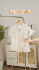 Áo kiểu thiết kế trẻ trung thời trang với chất liệu Linen mát mịn thoáng khí AN4L1255 Thời trang Thiều Hoa