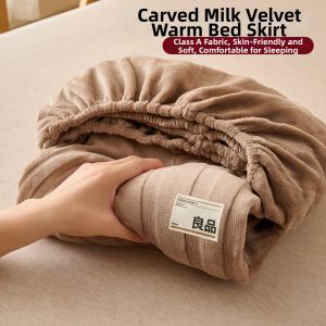 NAIYOUCHENG | Flannel Thickened Embossed Fleece Bed Cover